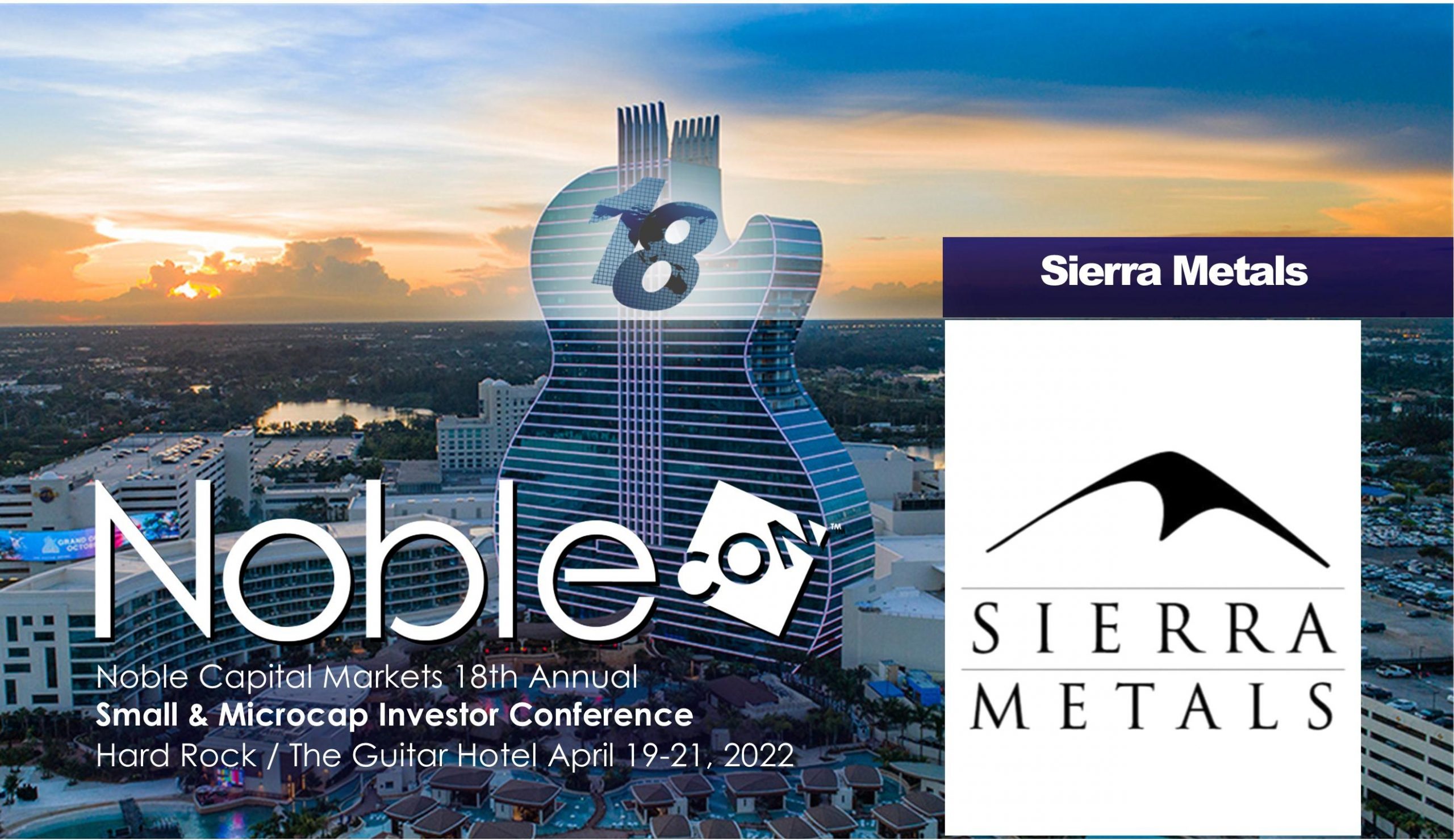 Sierra Metals (SMTS) Scheduled to Present at NobleCon18 Investor Conference