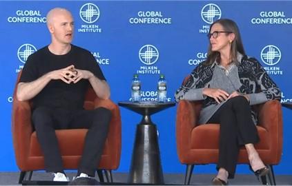 Coinbase’s Armstrong and ARK Invest’s Wood Talk Crypto