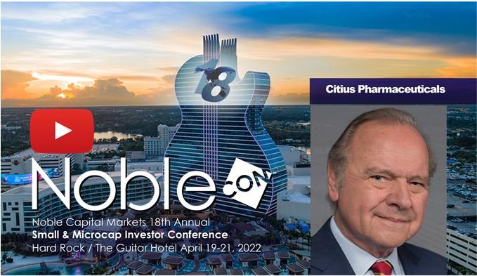 Citius Pharmaceuticals (CTXR) NobleCon18 Presentation Replay