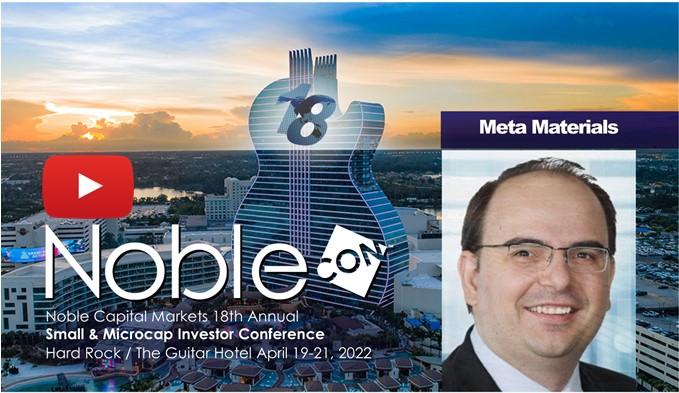Meta Materials (MMAT) NobleCon18 Presentation Replay