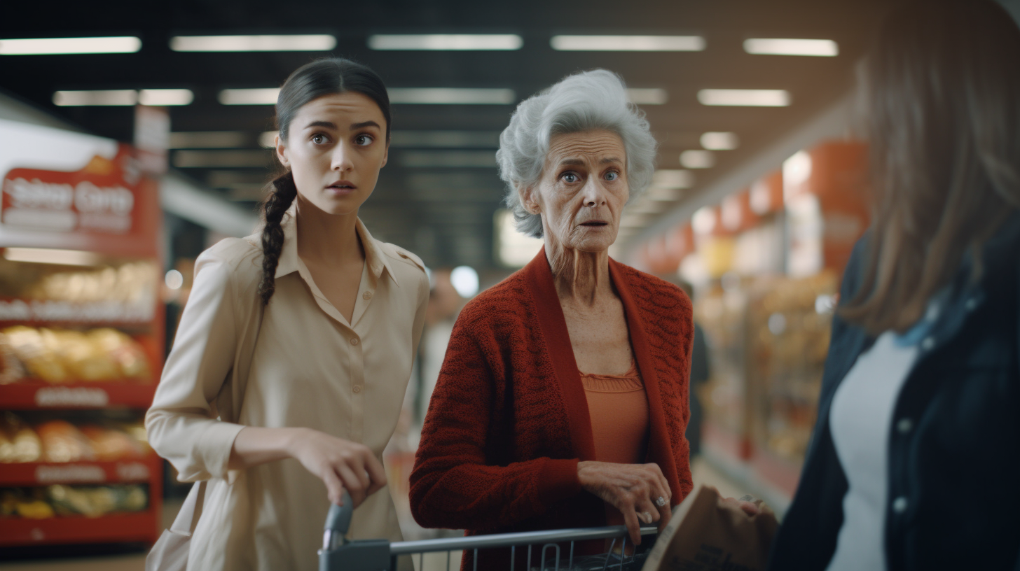 ladies in grocery store