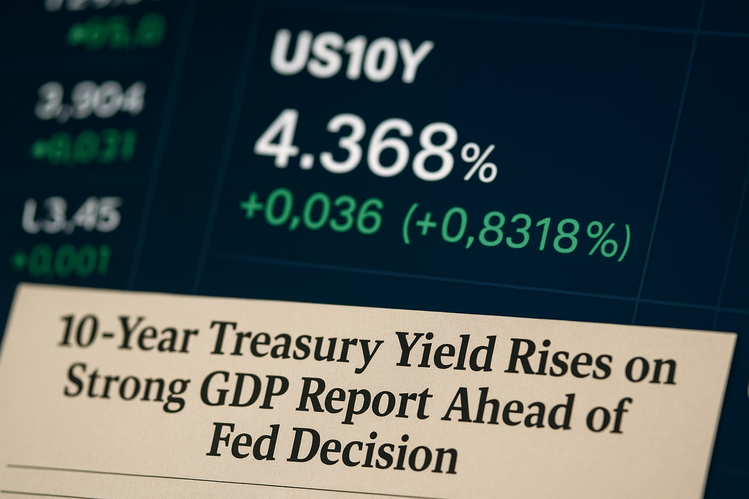 10-Year Treasury Yield Climbs After Strong GDP Data as Fed Decision Looms